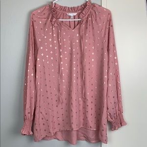 Time & Tru Shiny Top Large